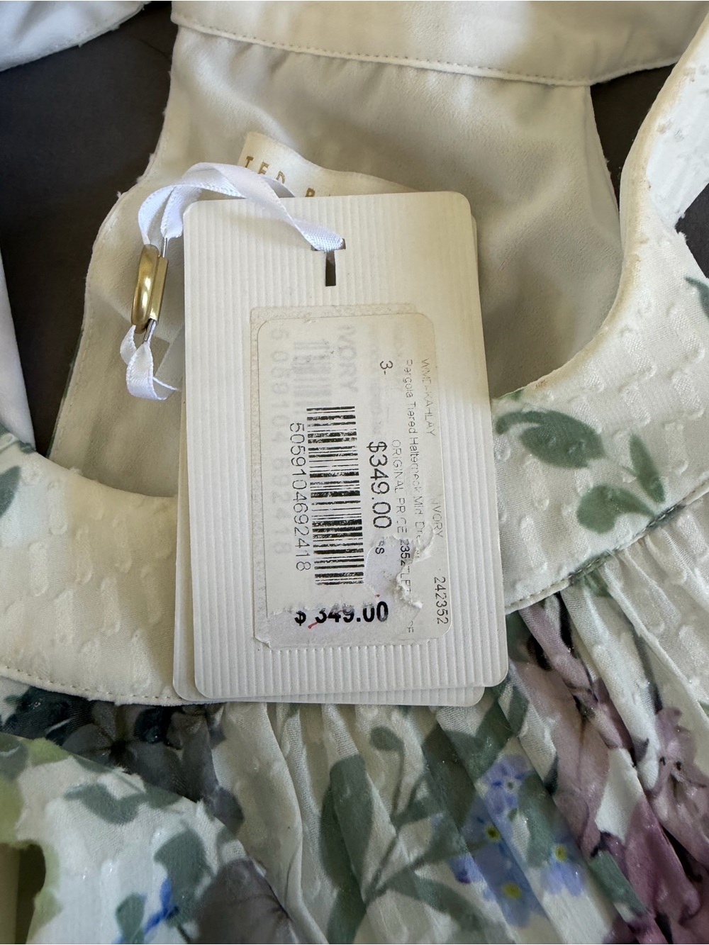 Ted Baker White Dress with Multicolor Floral Pattern - Picture 5 of 7